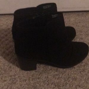 black suede booties